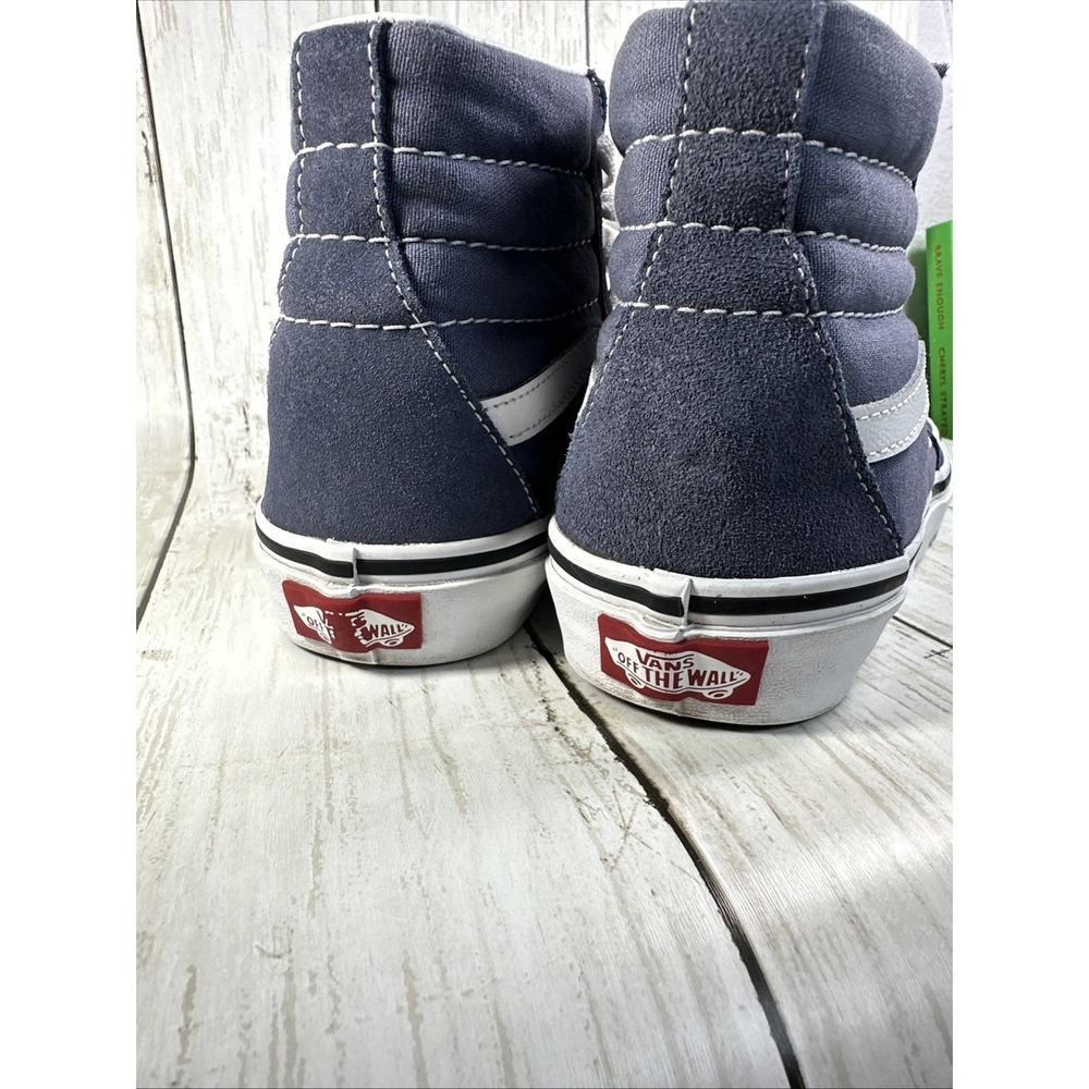 Vans‎ SK8 Hi High Top Skate Shoes  Blue Gray Suede Sneakers Womens 3.5 men's 5 - Picture 4 of 15